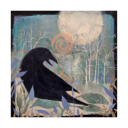 Sue Davis 'Crow And Moon' Canvas Art,24x24
